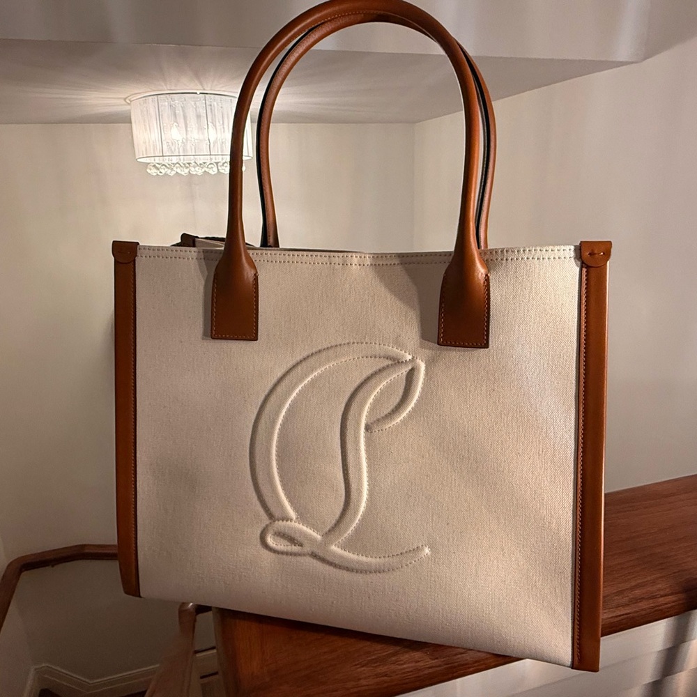 Elegant Cream and Tan Tote Bag